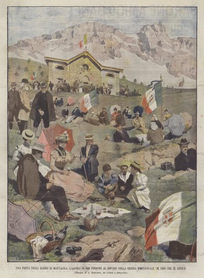 Ein Baumfest in den Bergen, der Aufstieg von 1500 Personen zur Grigna Meridionale von Achille Beltrame