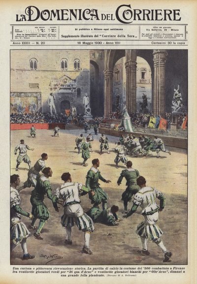 Eine kuriose und malerische historische Nachstellung von Achille Beltrame