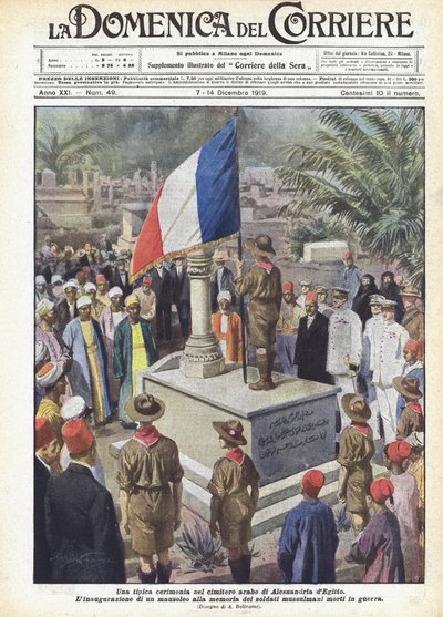 Eine typische Zeremonie auf dem arabischen Friedhof von Alexandria in Ägypten von Achille Beltrame