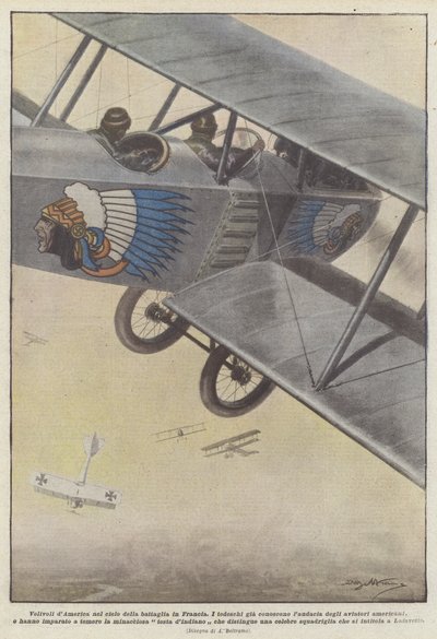 Amerikanische Flugzeuge Am Himmel Der Schlacht In Frankreich von Achille Beltrame