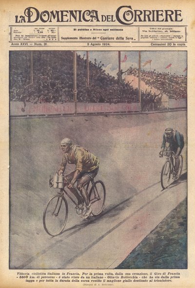 Italienischer Radsieg in Frankreich von Achille Beltrame