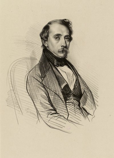 Porträt von François-Alexandre David, Lithograph von Achille Devéria