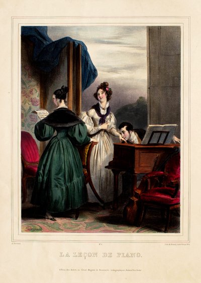 Die Klavierstunde von Achille Devéria