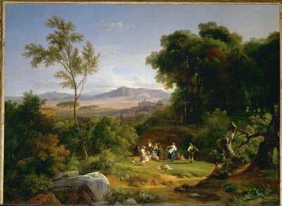 Landschaft inspiriert von der Aussicht auf Frascati von Achille Etna Michallon