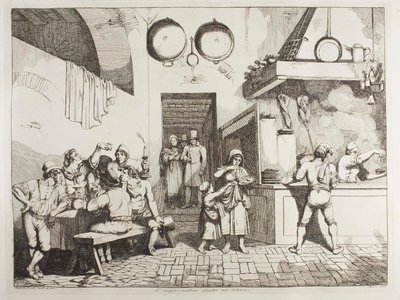 Der Improvisator in einer Osteria von Achille Pinelli