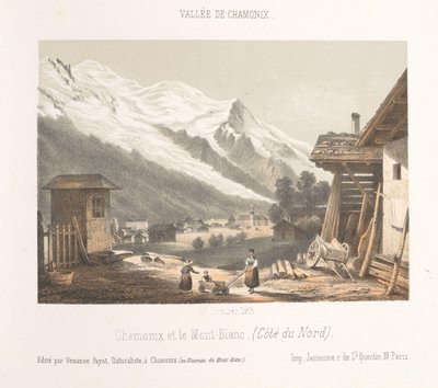 Ansicht des Chamonix-Tals vom Pass Les Montées von Ad. Cuvillier