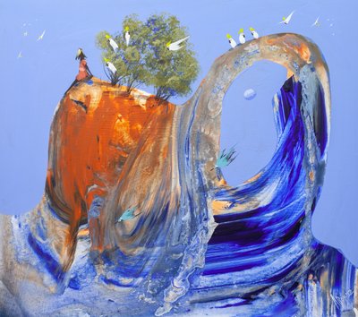 Frau beobachtet ruhigen Bogen von Adam Bogusz