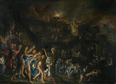 Der Brand von Troja von Adam Elsheimer