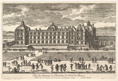 Ansicht des Schlosses von Richelieu von der Parkseite, 17. Jahrhundert von Adam Perelle