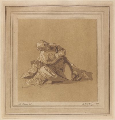 Ein kauernder Apostel (Heiliger Petrus) von Adam von Bartsch, after a drawing formerly attributed to Albrecht Dürer