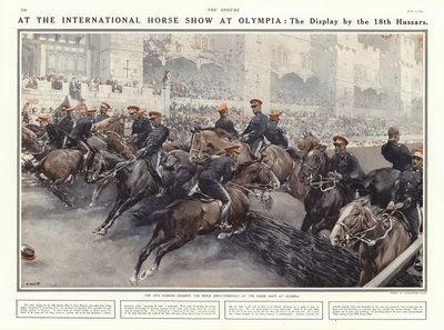 Vorführung der 18. Husaren auf der Internationalen Pferdeschau in Olympia, London, 1914 von Addison Thomas Millar