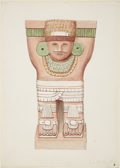 Karyatide aus der äußeren Kammer, Tempel A, Ballspielplatztempel, Chichen Itza, Mexiko von Adela Breton
