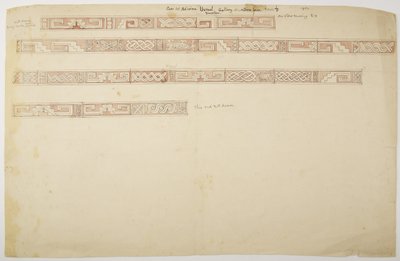 Ruinen/Steinreliefs am Tempel von Uxmal, Mexiko (Fries) von Adela Breton