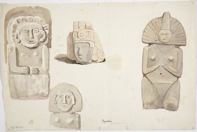 Steinstatuen aus Papantla, Mexiko von Adela Breton