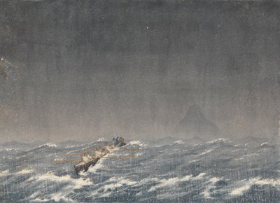 Äußere Ankerplatz bei einem Sturm, Mazatlán [Mexiko], 22. August 1850, 8 Uhr morgens. ... "Frage, welcher Weg führt zum Schiff?" von Admiral Sir Edward Gennys Fanshawe