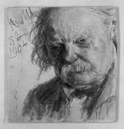 Alter Mann mit Schnauzbart von Adolph Menzel