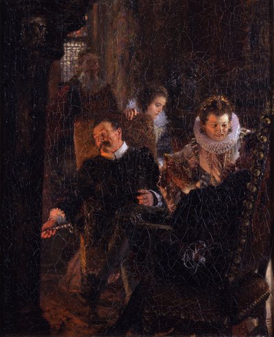 Am Kamin von Adolph Menzel