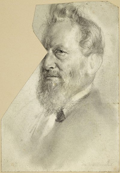 Brustbild eines bärtigen Mannes nach links von Adolph Menzel