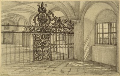Gewölbte Halle im Kloster zu Kamenz von Adolph Menzel
