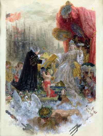 Ehrenbürgerurkunde der Stadt Hamburg, 1887 von Adolph Menzel
