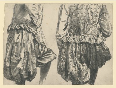 Modell im Prunkkleid des Kurfürsten Johann Georgs I. von Sachsen in zwei Ansichten, Historisches Museum, Dresden von Adolph Menzel