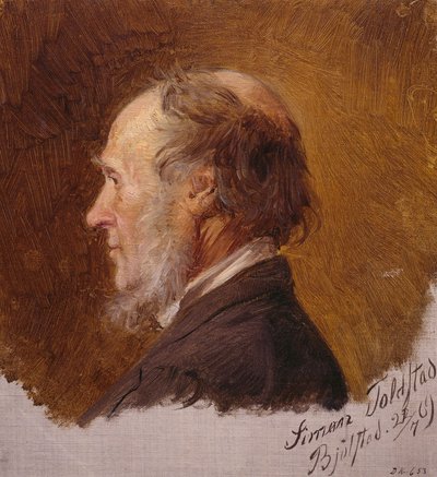 Porträt von Simon Toldstad. Studie von Adolph Tidemand