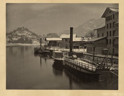 Dampfschiffe am Winterliegeplatz, Schweiz von Adolphe Braun