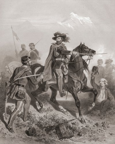 Giuseppe Garibaldi in der Schlacht von Varese von Adolphe Jean Baptiste (after) Bayot