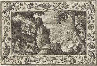 Daniel in der Löwengrube von Adriaen Collaert