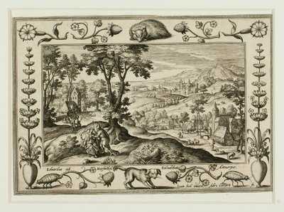 Juda und Tamar, aus Landschaften mit alten und neuen Testamentsszenen und Jagdszenen von Adriaen Collaert
