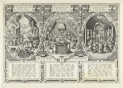 Opfer unter dem Gesetz der Natur, unter dem Gesetz des Mose und unter dem Gesetz des Evangeliums von Adriaen Collaert
