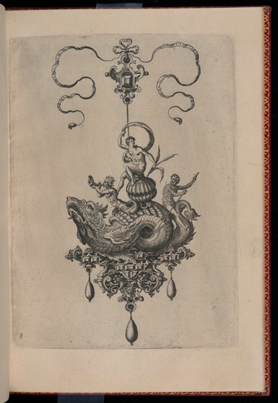 Tafel 8, aus Bullarum Inaurium, Anhänger, Ohrringe usw. Designs der geschicktesten Art, Teil Zwei von Adriaen Collaert