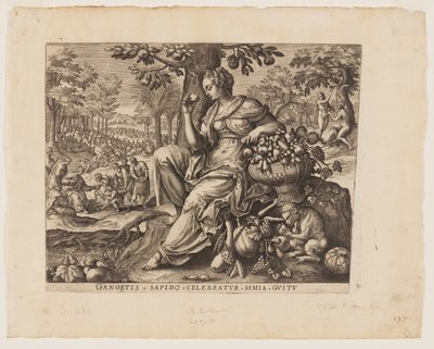 Geschmack, aus Die fünf Sinne von Adriaen Collaert