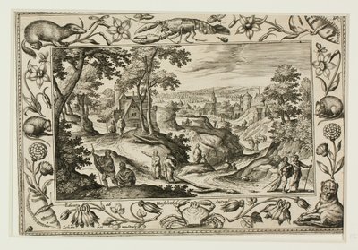 Die Aussendung der Apostel, aus Landschaften mit alten und neuen Testamentsszenen und Jagdszenen von Adriaen Collaert