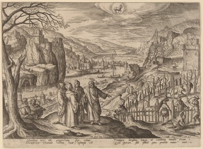 Das Gleichnis von den zwei Söhnen und den ungerechten Weingärtnern von Adriaen Collaert after Hans Bol