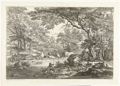 Landschaft mit ruhenden Jägern Landschaften mit Jägern (Serientitel) von Adriaen Frans Boudewyns