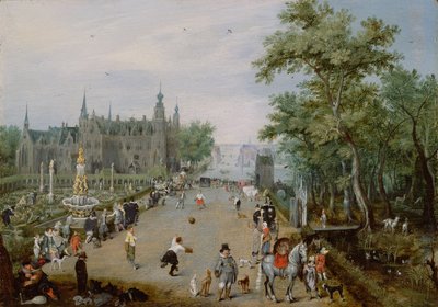 Jeu de Paume vor einem Landpalast, ca. 1614 von Adriaen Pietersz van de Venne