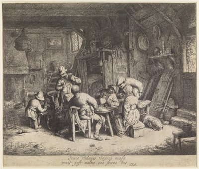 Bauern bei einer Mahlzeit in einem Gasthaus von Adriaen van Ostade