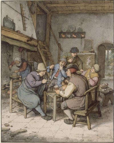 Fünf Bauern bei der Unterhaltung von Adriaen van Ostade
