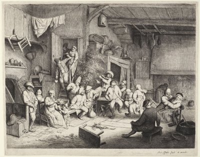 Innenraum eines niederländischen Ale-Hauses von Adriaen van Ostade