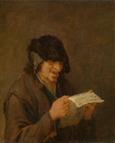 Mann, der eine Zeitung liest von Adriaen van Ostade
