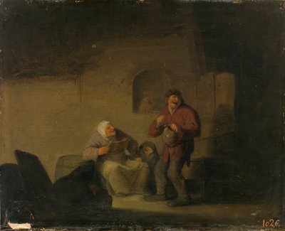Zwei Bauern und eine Frau singen von Adriaen van Ostade