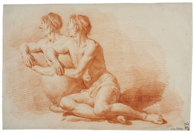 Studie eines männlichen Aktes, auf dem Boden sitzend von Adriaen van de Velde