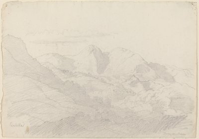 Die Sabiner Hügel und Rocca Santo Stefano von Civitella aus gesehen von Adrian Ludwig Richter