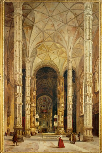 Innenraum der Kirche von Belem, Lissabon von Adrien Dauzats