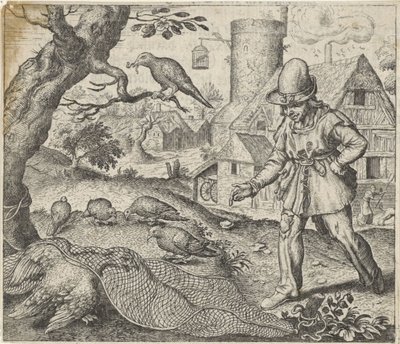 Fabel vom Habicht und dem Kuckuck von Egidius  Sadeler (II)