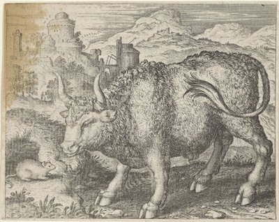Fabel vom Stier und der Maus von Egidius  Sadeler (II)