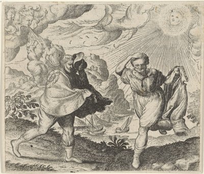 Fabel vom Wind, der Sonne und den Wanderern von Egidius  Sadeler (II)