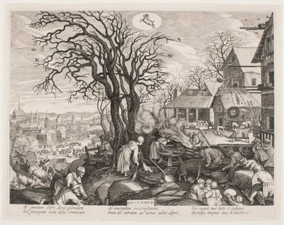 Dezember, aus der Serie „Die zwölf Monate“ von Aegidius Sadeler II