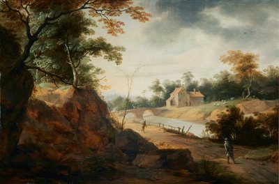 Landschaft mit Reisenden von Aert Jansz Marienhof
